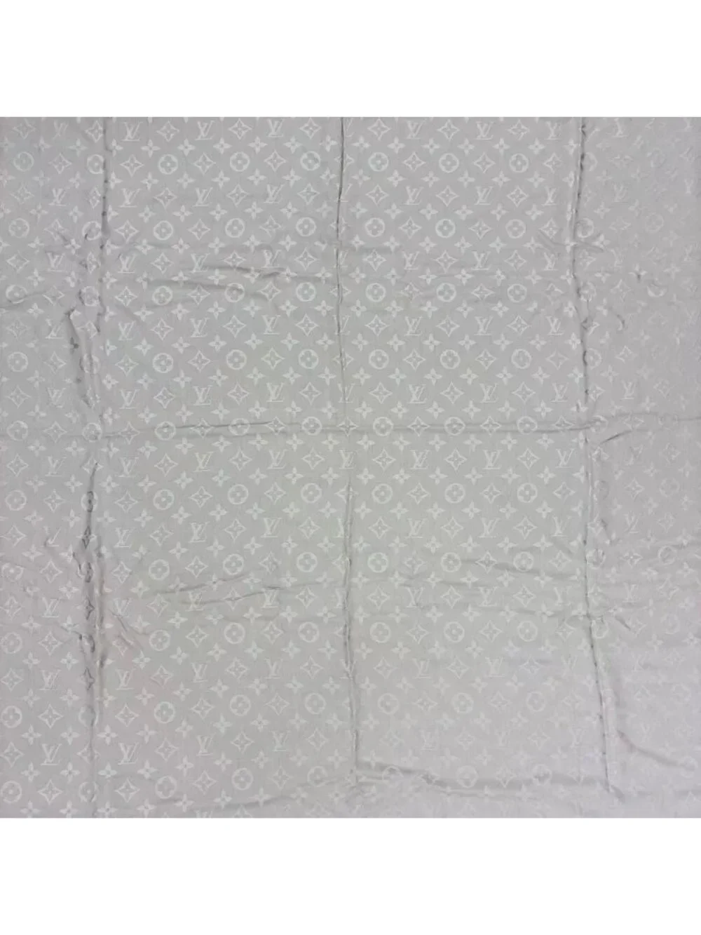 Louis Vuitton Silk Wool Scarf Monogram Beige